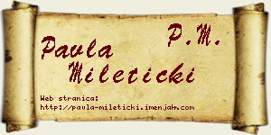 Pavla Mileticki vizit kartica